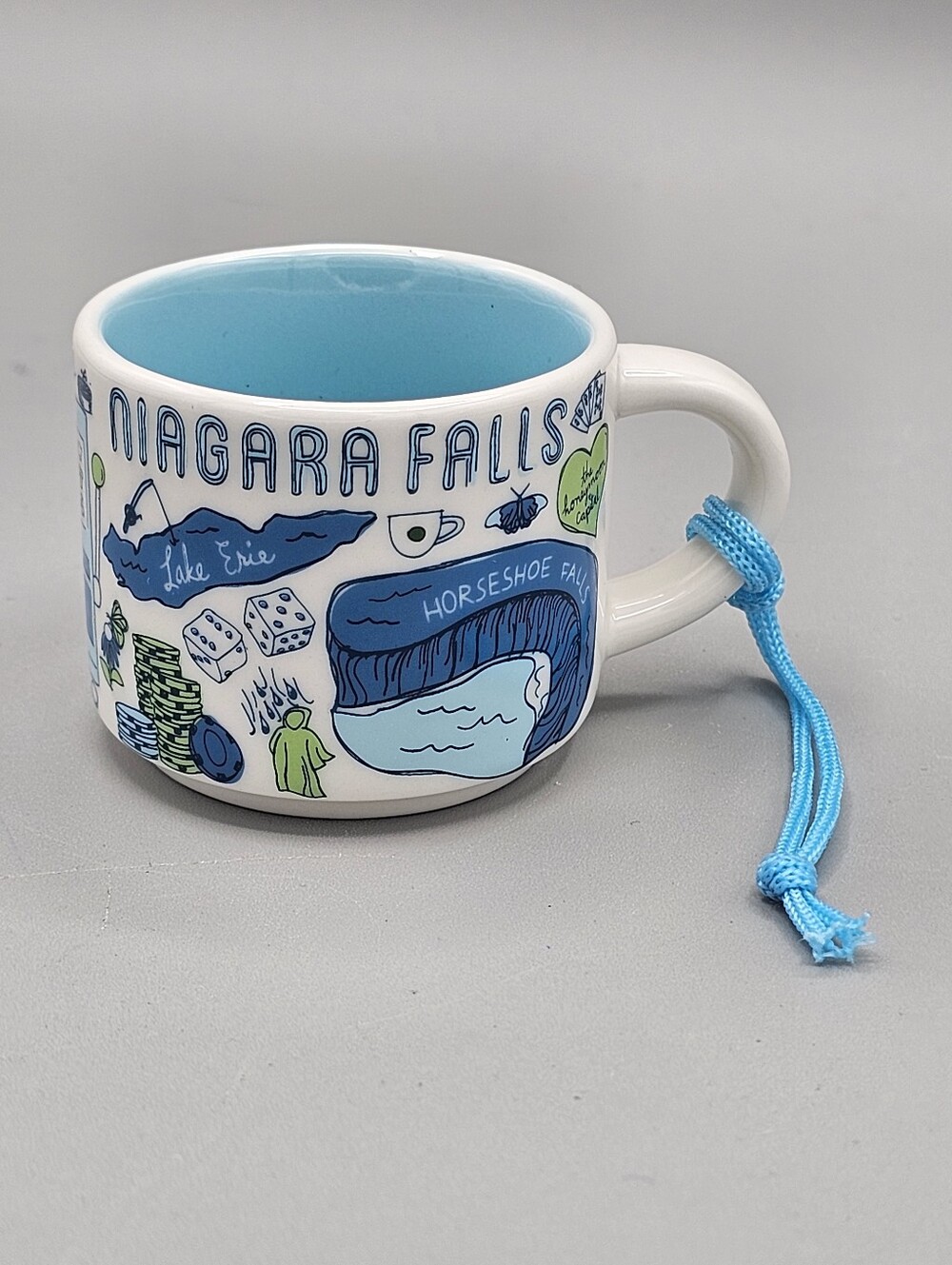 Niagara Falls Starbucks mini Mug Cup DEMI 2oz ORNAMENT Been There Series Blue